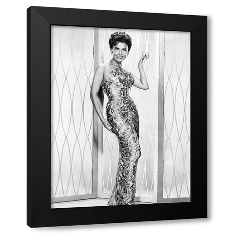 Lena Horne Black Modern Wood Framed Art Print with Double Matting by Hollywood Photo Archive