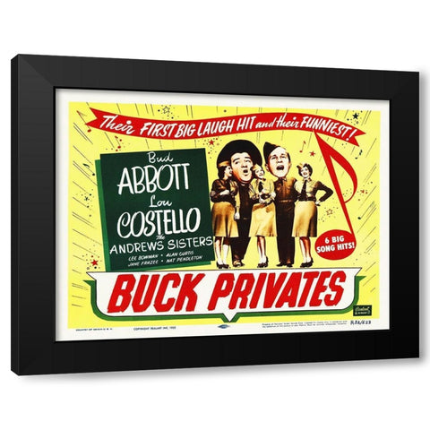 Abbott and Costello - Buck Privates Black Modern Wood Framed Art Print with Double Matting by Hollywood Photo Archive