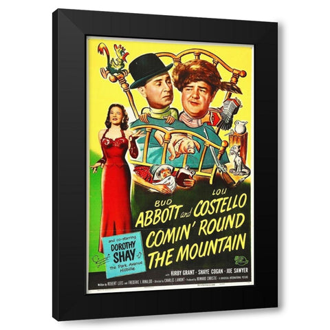 Abbott and Costello - Comin Round The Mountain Black Modern Wood Framed Art Print by Hollywood Photo Archive