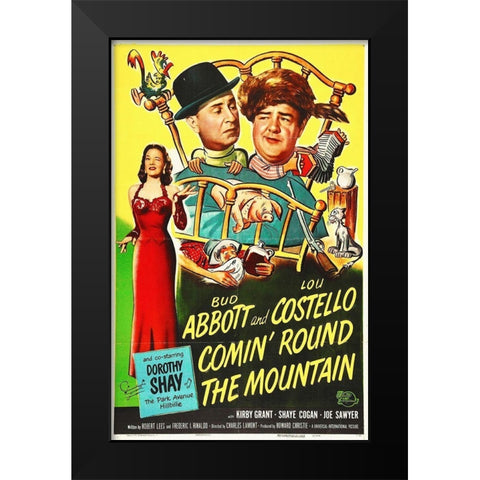 Abbott and Costello - Comin Round The Mountain Black Modern Wood Framed Art Print by Hollywood Photo Archive