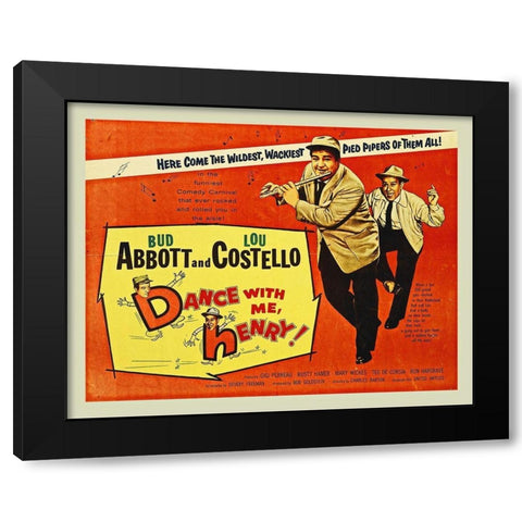 Abbott and Costello - Dance With Me Henry Black Modern Wood Framed Art Print with Double Matting by Hollywood Photo Archive