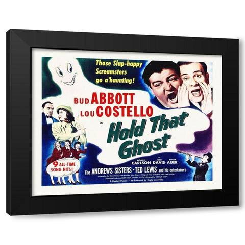 Abbott and Costello - Hold That Ghost Black Modern Wood Framed Art Print with Double Matting by Hollywood Photo Archive