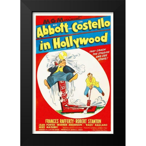Abbott and Costello - In Hollywood Black Modern Wood Framed Art Print by Hollywood Photo Archive