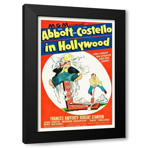 Abbott and Costello - In Hollywood Black Modern Wood Framed Art Print with Double Matting by Hollywood Photo Archive
