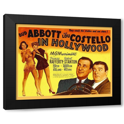 Abbott and Costello - In Hollywood Black Modern Wood Framed Art Print with Double Matting by Hollywood Photo Archive