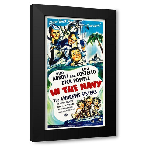 Abbott and Costello - In The Navy Black Modern Wood Framed Art Print with Double Matting by Hollywood Photo Archive
