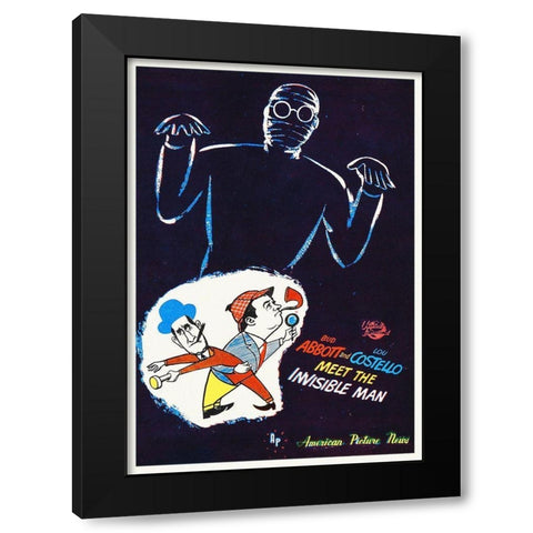 Abbott and Costello - Invisible Man Black Modern Wood Framed Art Print by Hollywood Photo Archive