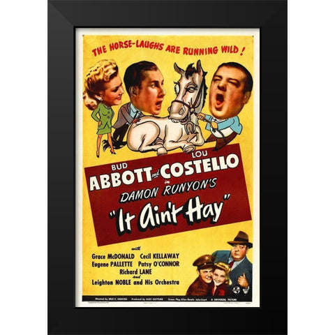 Abbott and Costello - It Aint Hay Black Modern Wood Framed Art Print by Hollywood Photo Archive