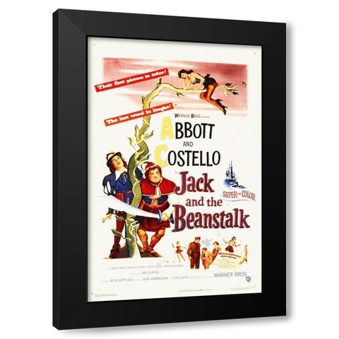 Abbott and Costello - Jack And The Beanstalk Black Modern Wood Framed Art Print with Double Matting by Hollywood Photo Archive