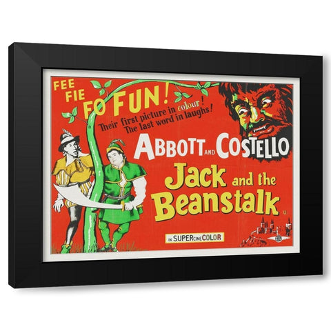 Abbott and Costello - Jack And The Beanstalk Black Modern Wood Framed Art Print by Hollywood Photo Archive