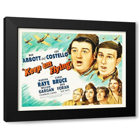 Abbott and Costello - Keep em Flying Black Modern Wood Framed Art Print with Double Matting by Hollywood Photo Archive