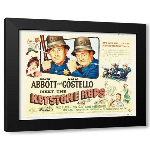 Abbott and Costello - Keystone Kops Black Modern Wood Framed Art Print by Hollywood Photo Archive