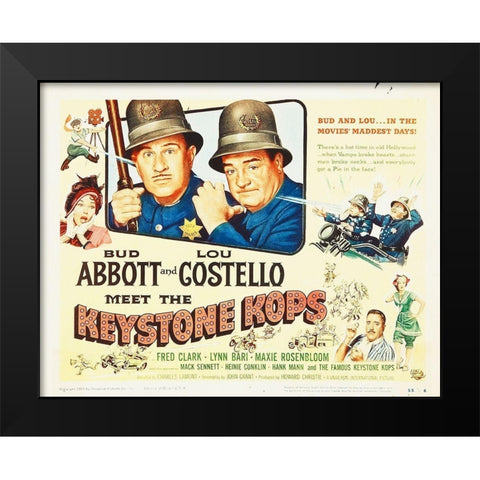 Abbott and Costello - Keystone Kops Black Modern Wood Framed Art Print by Hollywood Photo Archive