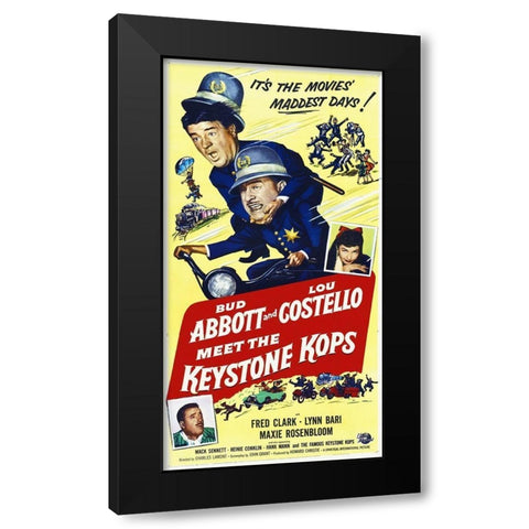 Abbott and Costello - Keystone Kops Black Modern Wood Framed Art Print by Hollywood Photo Archive