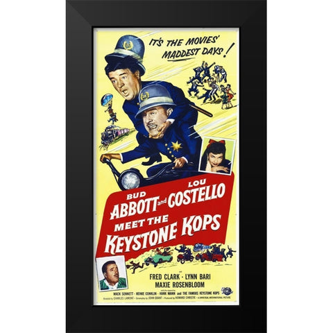 Abbott and Costello - Keystone Kops Black Modern Wood Framed Art Print by Hollywood Photo Archive