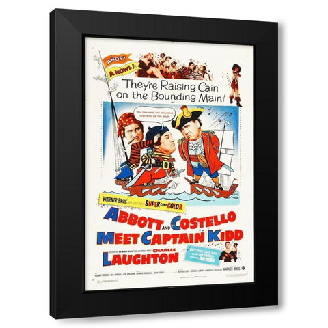 Abbott and Costello - Meet Captain Kidd Black Modern Wood Framed Art Print with Double Matting by Hollywood Photo Archive