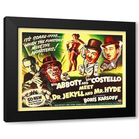 Abbott and Costello - Meet Dr Jekyll And Mr. Hyde Black Modern Wood Framed Art Print by Hollywood Photo Archive