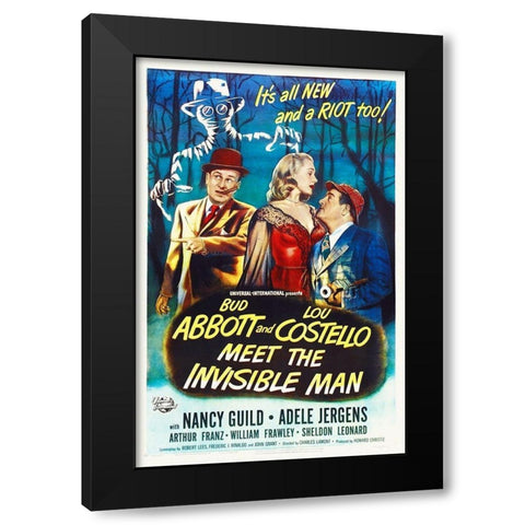 Abbott and Costello - Meet The Invisible Man Black Modern Wood Framed Art Print by Hollywood Photo Archive
