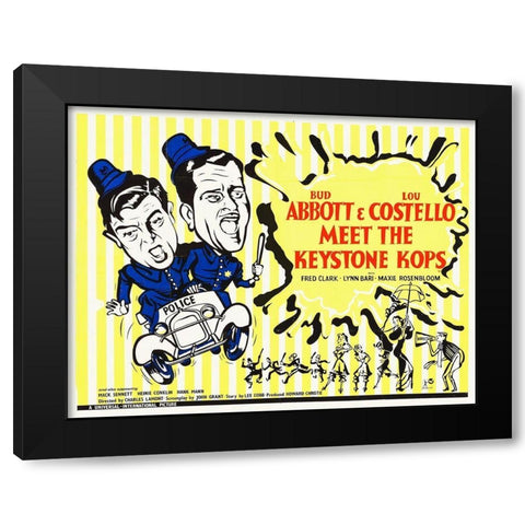 Abbott and Costello - Meet The Keystone Kops Black Modern Wood Framed Art Print with Double Matting by Hollywood Photo Archive