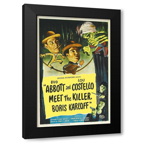 Abbott and Costello - Meet The Killer Black Modern Wood Framed Art Print by Hollywood Photo Archive
