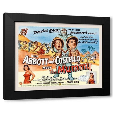 Abbott and Costello - Meet The Mummy Black Modern Wood Framed Art Print by Hollywood Photo Archive