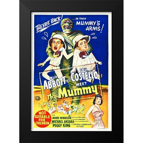 Abbott and Costello - Meet The Mummy Black Modern Wood Framed Art Print by Hollywood Photo Archive
