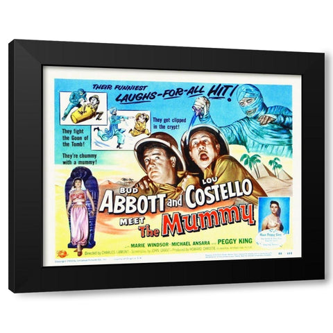 Abbott and Costello - Meet The Mummy Black Modern Wood Framed Art Print by Hollywood Photo Archive