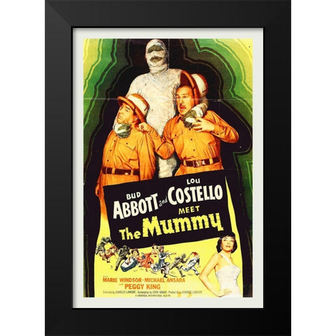 Abbott and Costello - Meet The Mummy Black Modern Wood Framed Art Print by Hollywood Photo Archive