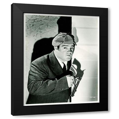 Abbott and Costello - Promotional Still - Who Done It Black Modern Wood Framed Art Print with Double Matting by Hollywood Photo Archive