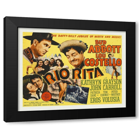 Abbott and Costello - Rio Rita Black Modern Wood Framed Art Print by Hollywood Photo Archive