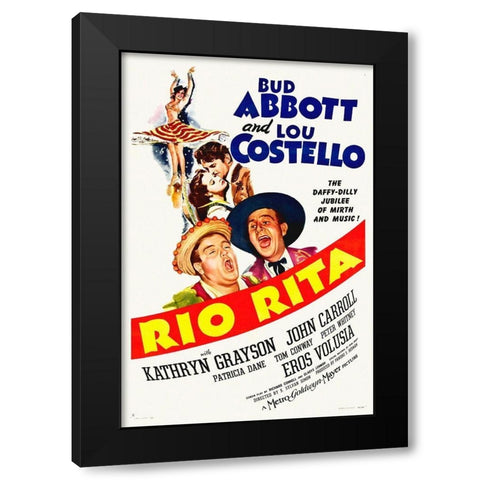 Abbott and Costello - Rio-Rita Black Modern Wood Framed Art Print by Hollywood Photo Archive