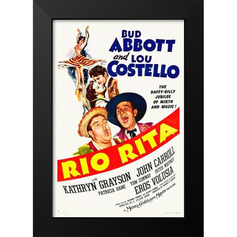 Abbott and Costello - Rio-Rita Black Modern Wood Framed Art Print by Hollywood Photo Archive