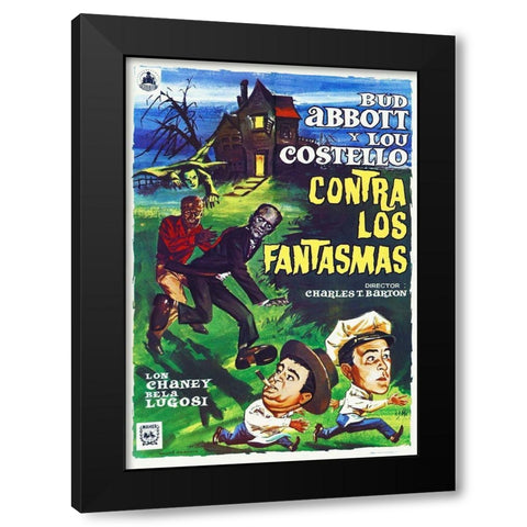 Abbott and Costello - Spanish - Meet The Ghosts Black Modern Wood Framed Art Print with Double Matting by Hollywood Photo Archive