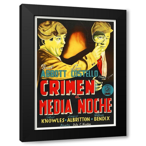Abbott and Costello - Spanish - Who Done It Black Modern Wood Framed Art Print with Double Matting by Hollywood Photo Archive