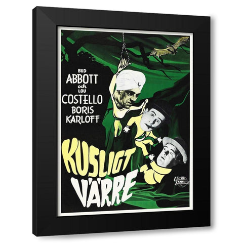 Abbott and Costello - Swedish - Meet The Killer Black Modern Wood Framed Art Print with Double Matting by Hollywood Photo Archive