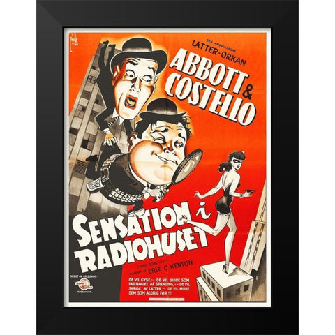 Abbott and Costello - Swedish - Who Done It Black Modern Wood Framed Art Print by Hollywood Photo Archive