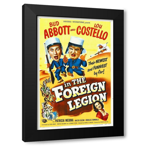 Abbott and Costello - The Foreign Legion Black Modern Wood Framed Art Print by Hollywood Photo Archive