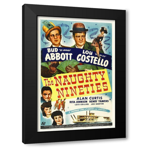 Abbott and Costello - The Naughty Nineties Black Modern Wood Framed Art Print by Hollywood Photo Archive