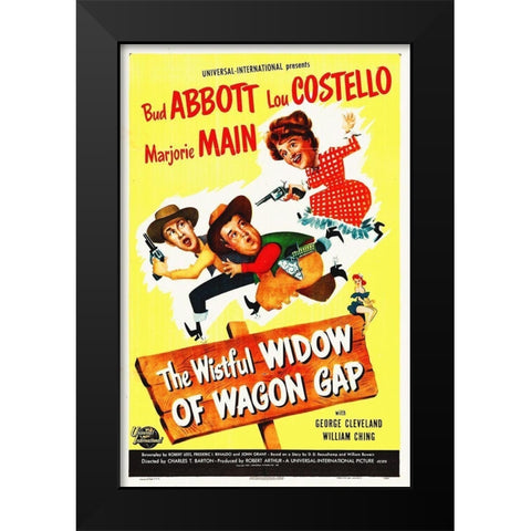 Abbott and Costello - The Wistful Widow of Wagon Gap Black Modern Wood Framed Art Print by Hollywood Photo Archive