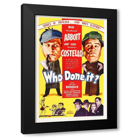 Abbott and Costello - Who Done It Black Modern Wood Framed Art Print with Double Matting by Hollywood Photo Archive