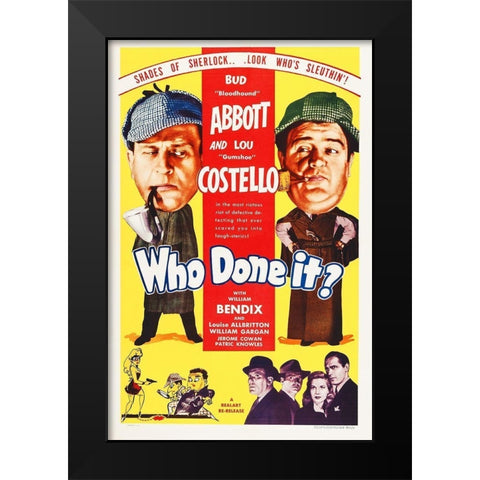 Abbott and Costello - Who Done It Black Modern Wood Framed Art Print by Hollywood Photo Archive