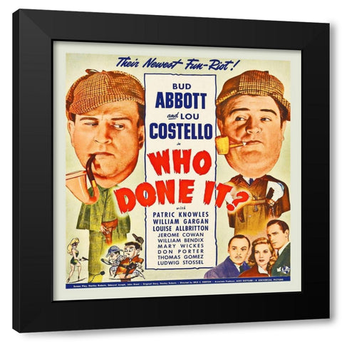 Abbott and Costello - Who Done It Black Modern Wood Framed Art Print with Double Matting by Hollywood Photo Archive