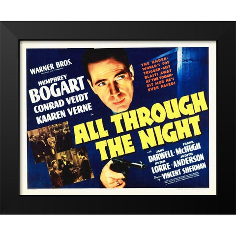 All Through The Night Black Modern Wood Framed Art Print by Hollywood Photo Archive