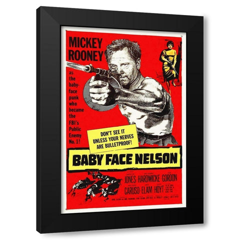 Baby Face Nelson Black Modern Wood Framed Art Print with Double Matting by Hollywood Photo Archive