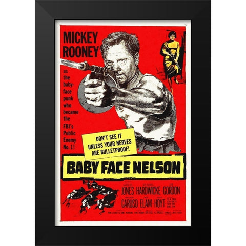 Baby Face Nelson Black Modern Wood Framed Art Print by Hollywood Photo Archive