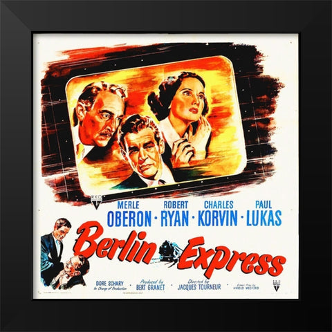 Berlin Express Black Modern Wood Framed Art Print by Hollywood Photo Archive
