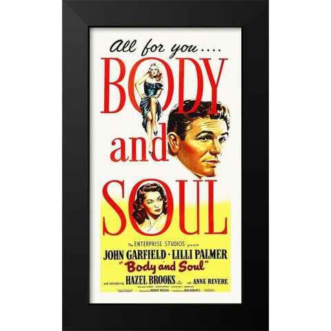 Body And Soul Black Modern Wood Framed Art Print by Hollywood Photo Archive