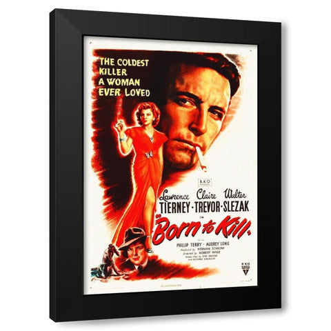 Born To Kill Black Modern Wood Framed Art Print with Double Matting by Hollywood Photo Archive