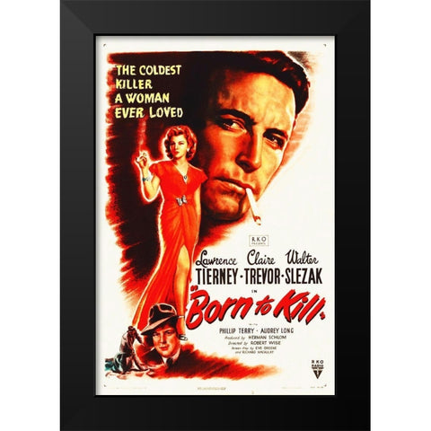 Born To Kill Black Modern Wood Framed Art Print by Hollywood Photo Archive