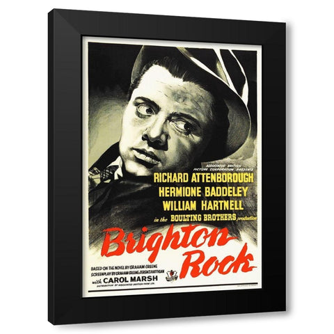 Brighton Rock Black Modern Wood Framed Art Print by Hollywood Photo Archive